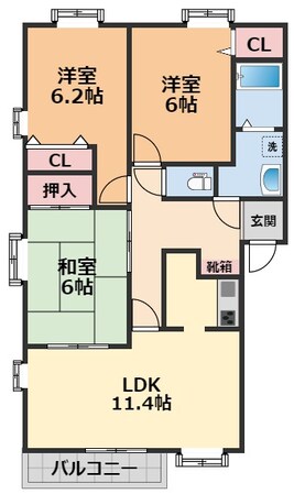 フォブール牧野の物件間取画像